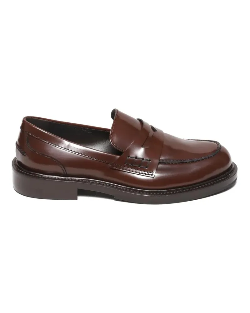 Guglielmo Rotta Moccasin With Brown Brushed Leather Trim schwarz Schwarz