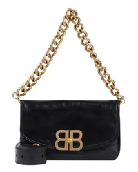 Balenciaga Shopper Bb Soft Flap Black Nappa Leather Shoulder Bag Schwarz