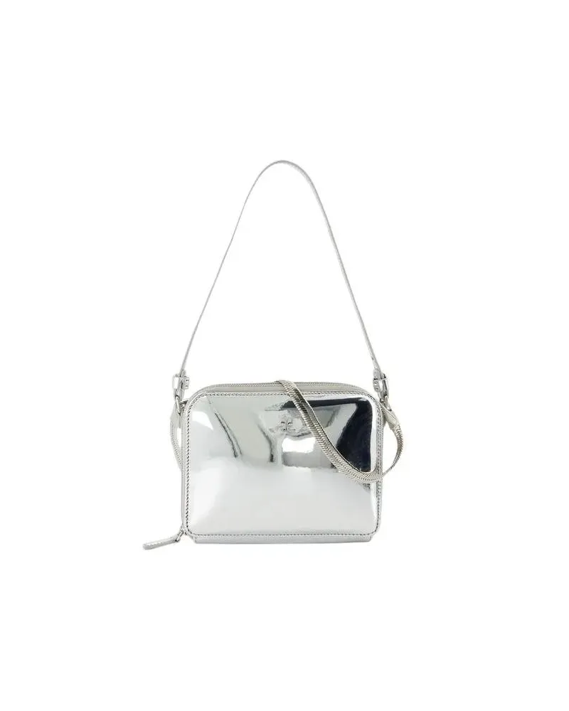 Courrèges Hobo Bags Cloud Chained Mirror Purse - Leather - Silver silberfarben 