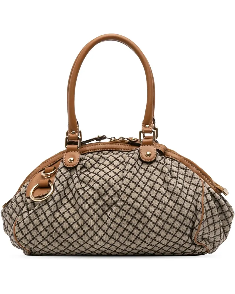 Gucci Hobo Bags Diamante Canvas Sukey Satchel braun Braun