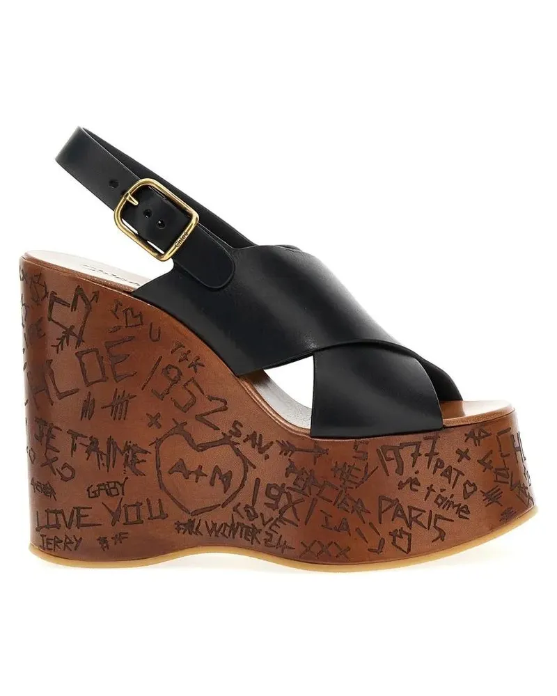Chloé Sandalen Maxime' Wedges schwarz Schwarz