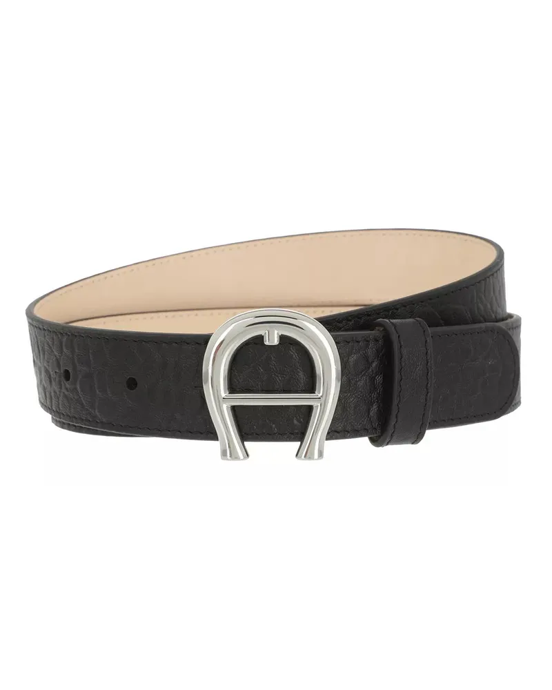 Aigner Gürtel Logo Belt 2 cm schwarz Schwarz