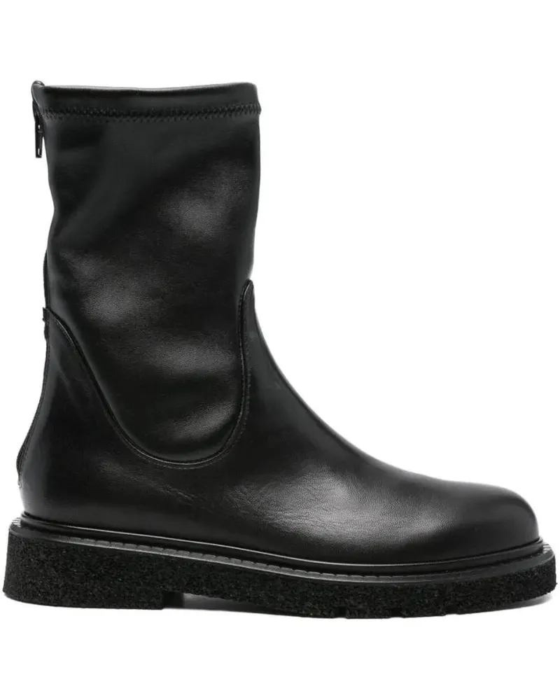 Guglielmo Rotta Stiefel Calfskin Black Ankle Boots With Refined Silhouette schwarz Schwarz