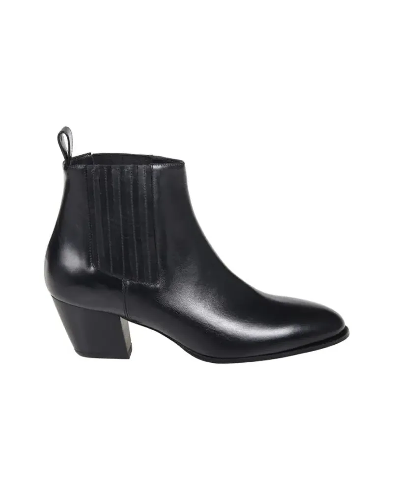 Sergio Levantesi Stiefel Ankle Boots With Pointed Toe And Ribbed Side Panel schwarz Schwarz