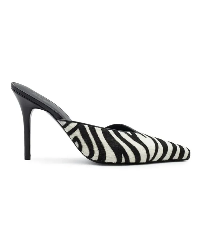Gia Borghini Slipper & Pantoletten Bold Black And White Zebra Print Mule schwarz Schwarz
