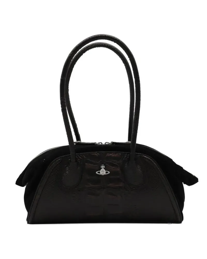 Vivienne Westwood Hobo Bags Textured Dual-Handle Handbag schwarz Schwarz