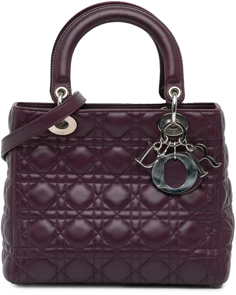 Dior Hobo Bags 2011 Medium Lambskin Cannage Lady Dior orange Orange