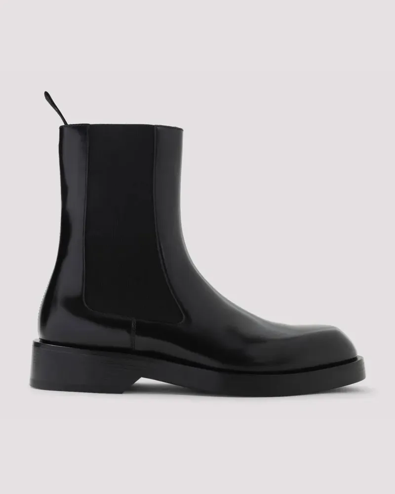 Jil Sander Stiefel Black Calf Leather Boots schwarz Schwarz