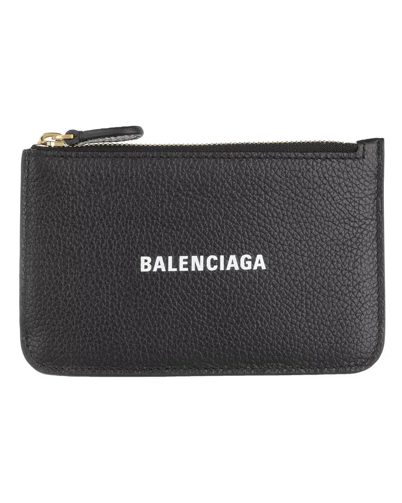 Balenciaga Portemonnaies Coin Wallet Leather Schwarz