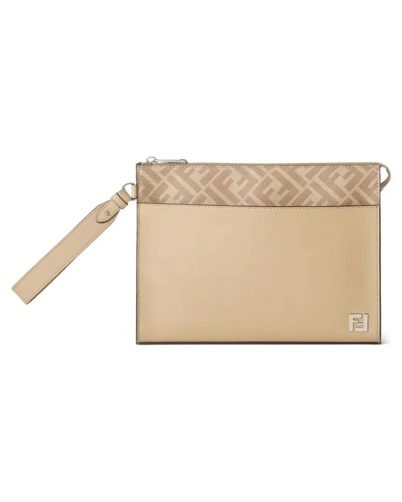 Fendi Crossbody Bags "Squared Ff" Clutch beige Beige