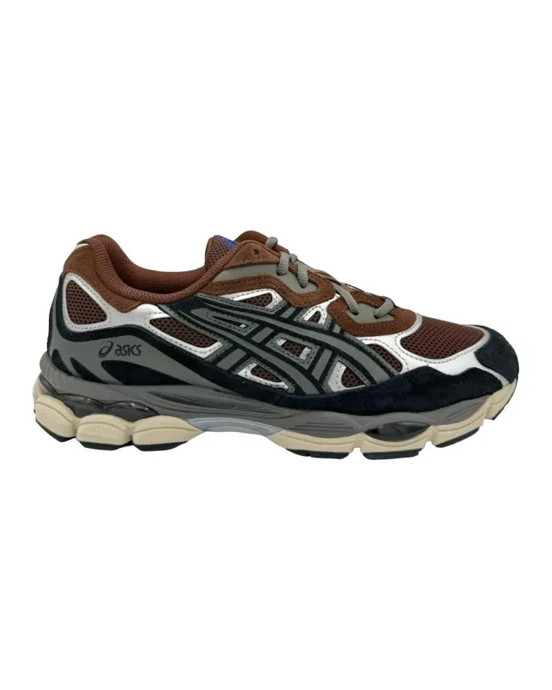 Asics Low-Top Sneaker Layered Brown Mesh Sneakers With Beige Sole braun Braun