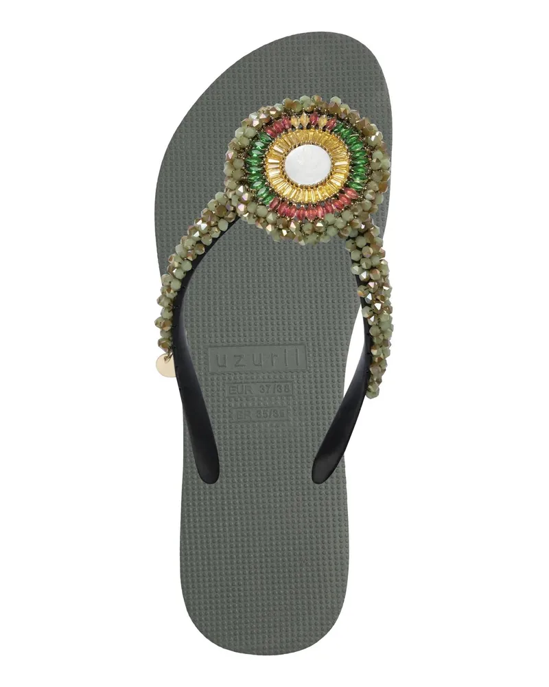uzurii Slipper & Pantoletten Zehentrenner Maria Army Green grün Grün