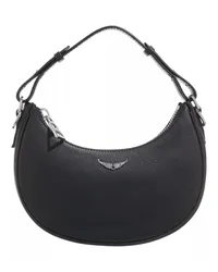 Zadig & Voltaire Hobo Bag Moonrock Grained Leather Schwarz