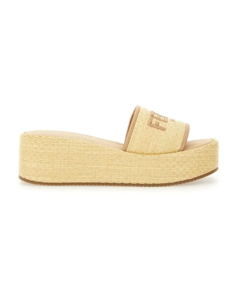 Fendi Sandalen " Sunshine" Flatform Slide Sandal beige Beige