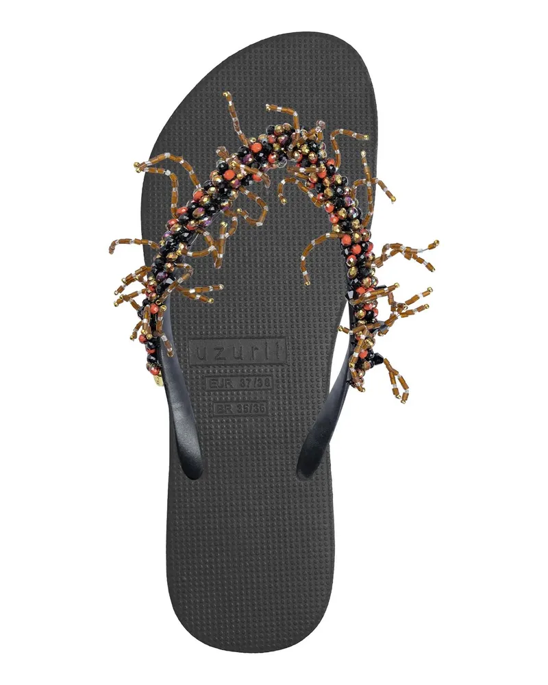 uzurii Slipper & Pantoletten Zehentrenner Bahia Salmon schwarz Schwarz