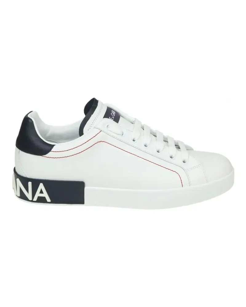Dolce & Gabbana Low-Top Sneaker Portofino Sneakers In White Nappa Calfskin lila Lila