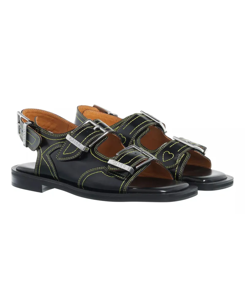 Ganni Sandalen Embroidered Western Sandals schwarz Schwarz