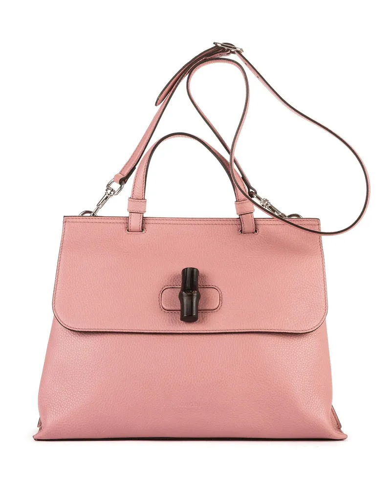 Gucci Crossbody Bags Medium Bamboo Daily Top Handle pink Rosa