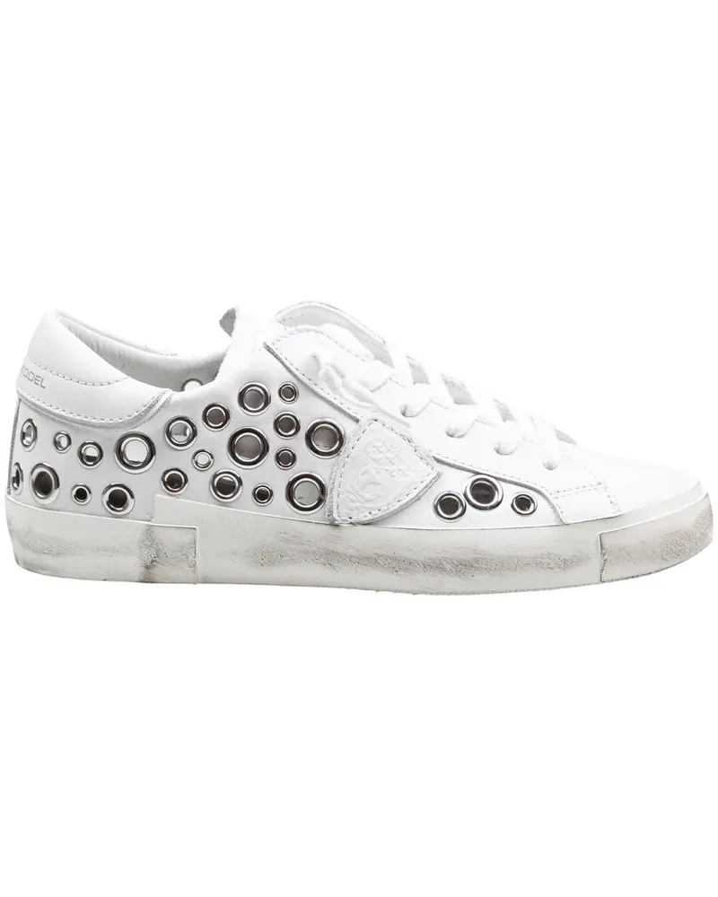 Philippe Model Low-Top Sneaker  prsx low leather sneakers with appl weiß Weiß