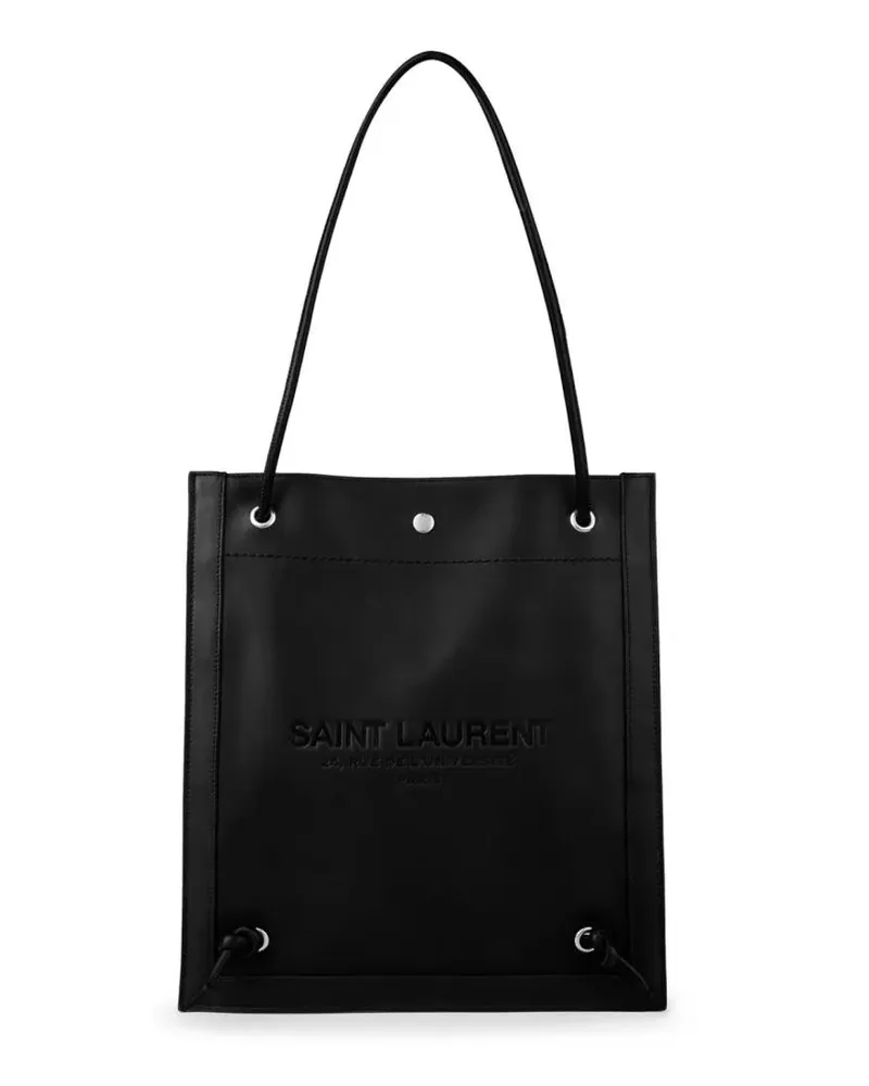 Saint Laurent Hobo Bags Universite Logo Flat Crossbody Bag schwarz Schwarz