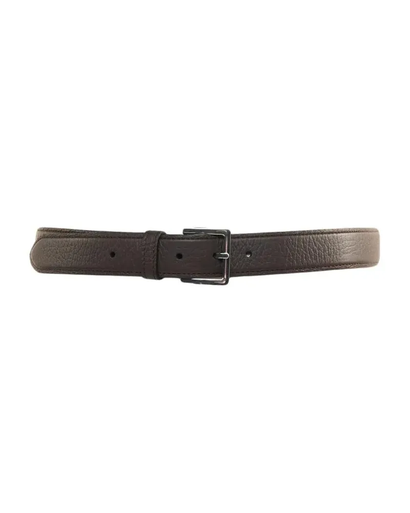 Orciani Gürtel Hammered Leather Belt schwarz Schwarz