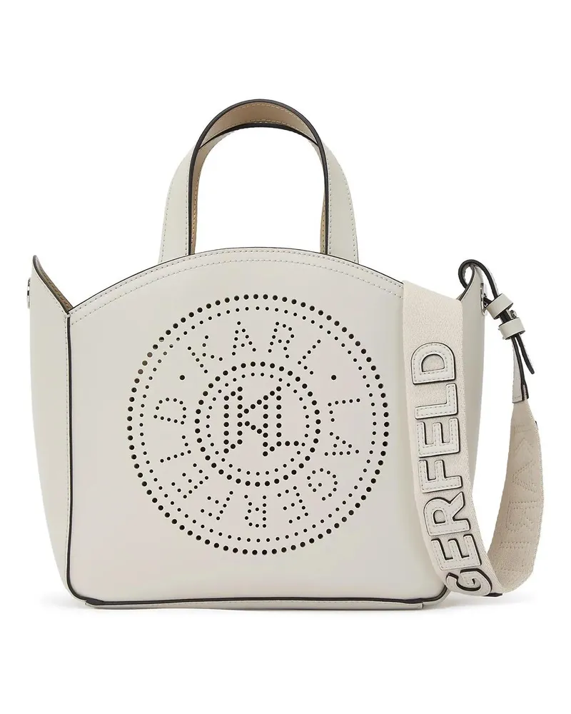 Karl Lagerfeld Shopper K/CIRCLE KLEINE TOTE-BAG MIT LOCHMUSTER weiß Weiß