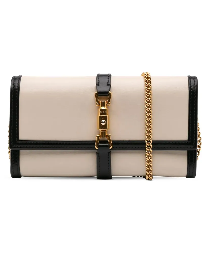 Gucci Hobo Bags 2000-2015 Bicolor Calfskin Jackie 1961 Wallet On C weiß Weiß