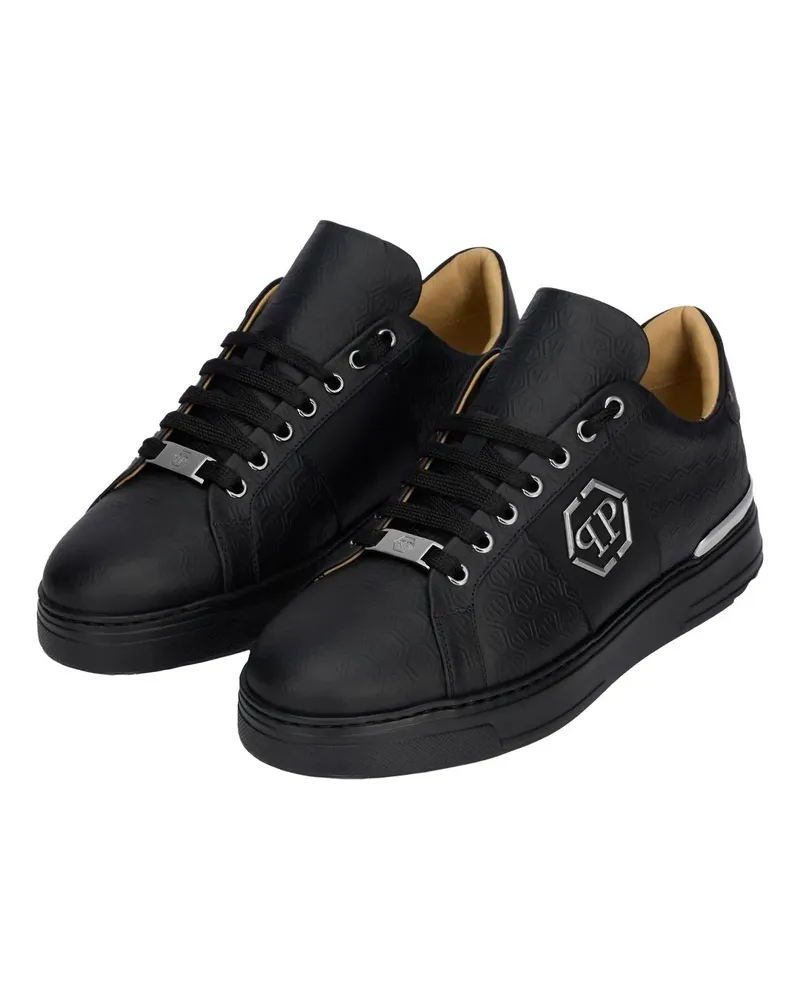 Philipp Plein Low-Top Sneaker Low-Top Turnschuhe Monogram schwarz Schwarz