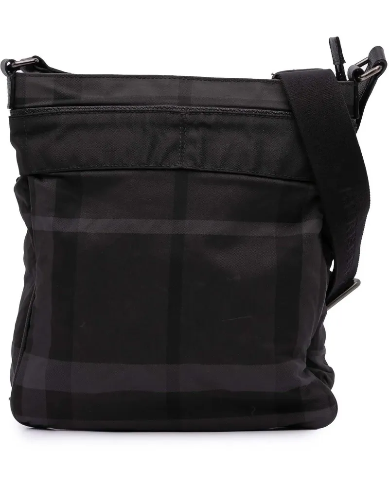 Burberry Hobo Bags Smoke Check Nylon Crossbody grau Grau