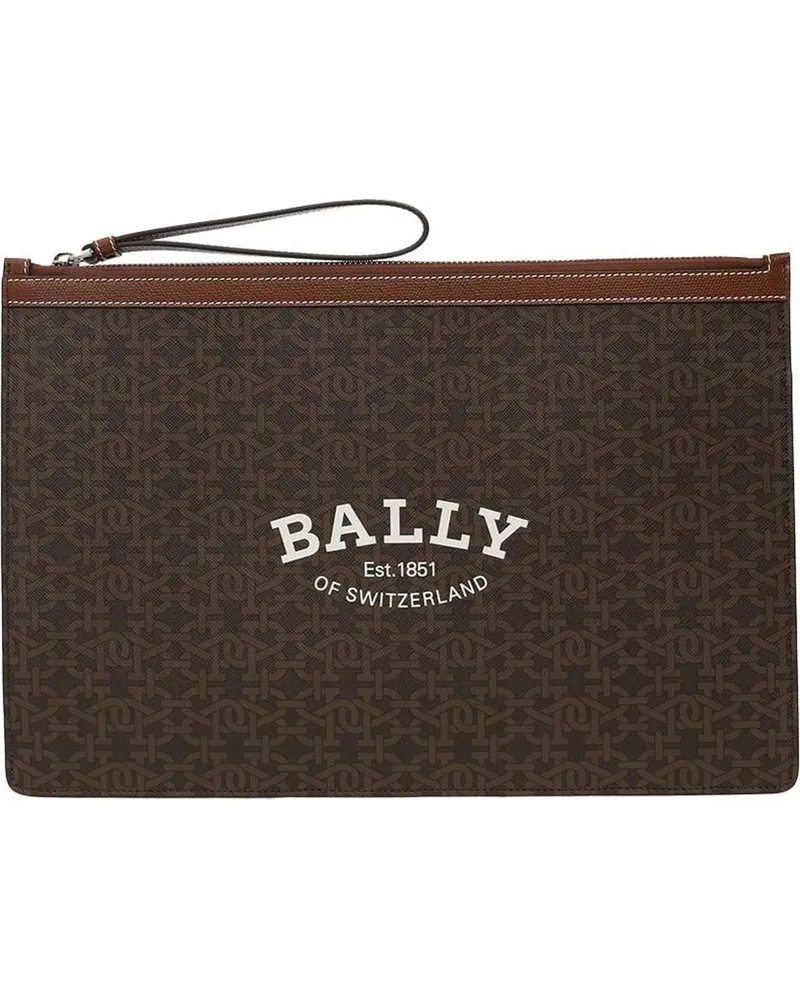 Bally Crossbody Bags Bollis Logo Large Clutch Bag braun Braun