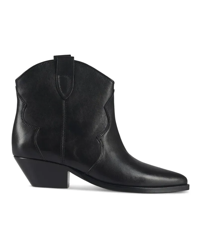 Isabel Marant Stiefel Ankle Boots With Pointed Toe And Curved Design schwarz Schwarz