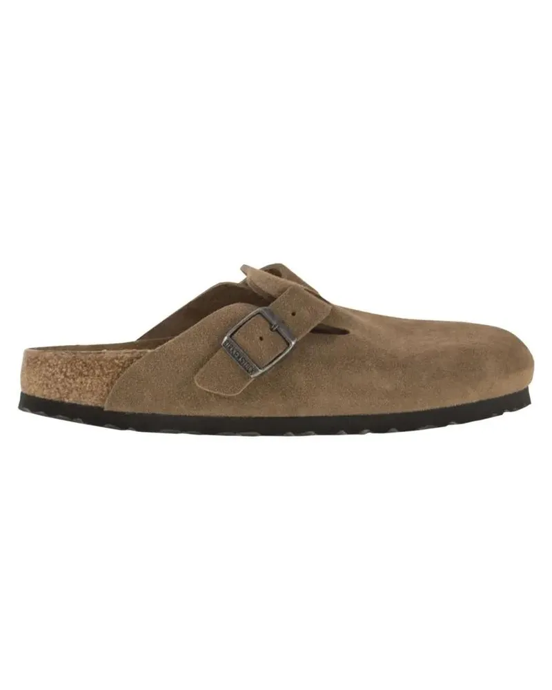 Birkenstock Slipper & Pantoletten Classic Suede Sabot With Adjustable Buckle braun Braun