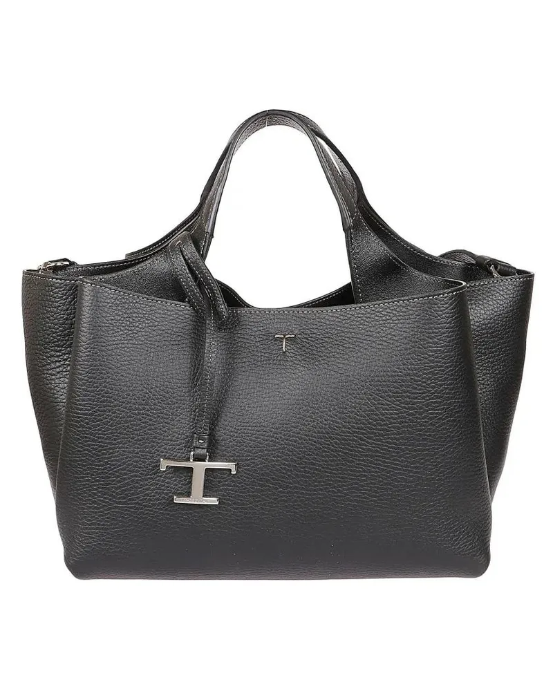 TOD'S Hobo Bags Structured Leather Handbag schwarz Schwarz