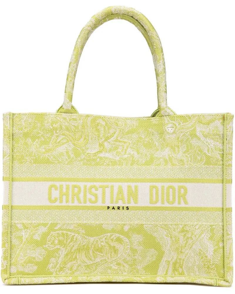 Dior Shopper Medium Canvas Embroidered Dioriviera Toile De Jouy grün Grün