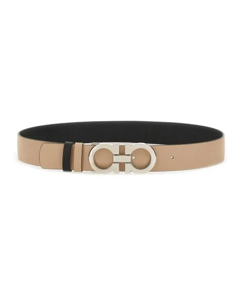 Ferragamo Gürtel Gancini Reversible Belt beige Beige
