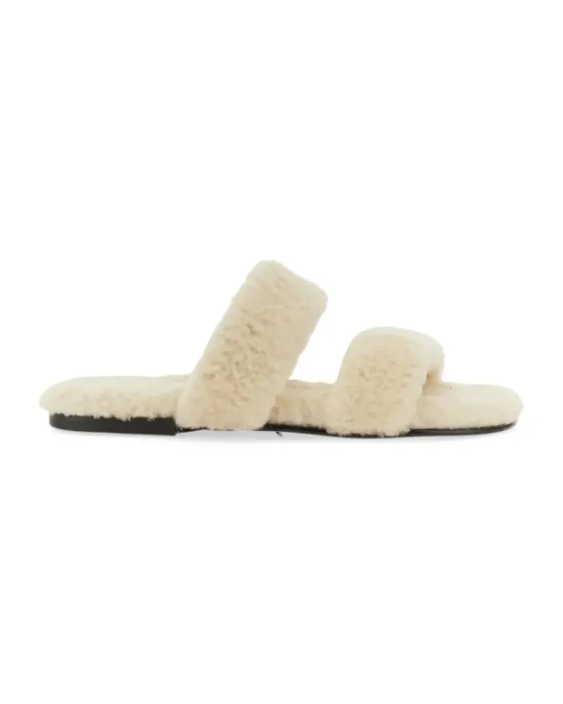 Saint Laurent Loafer Shearling Sandal beige Beige