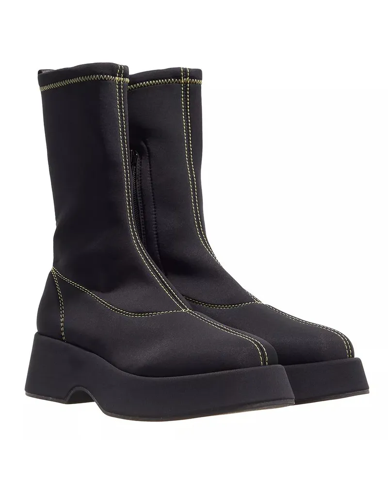 Ganni Boots & Stiefeletten Retro Flatform Sockboot Schwarz