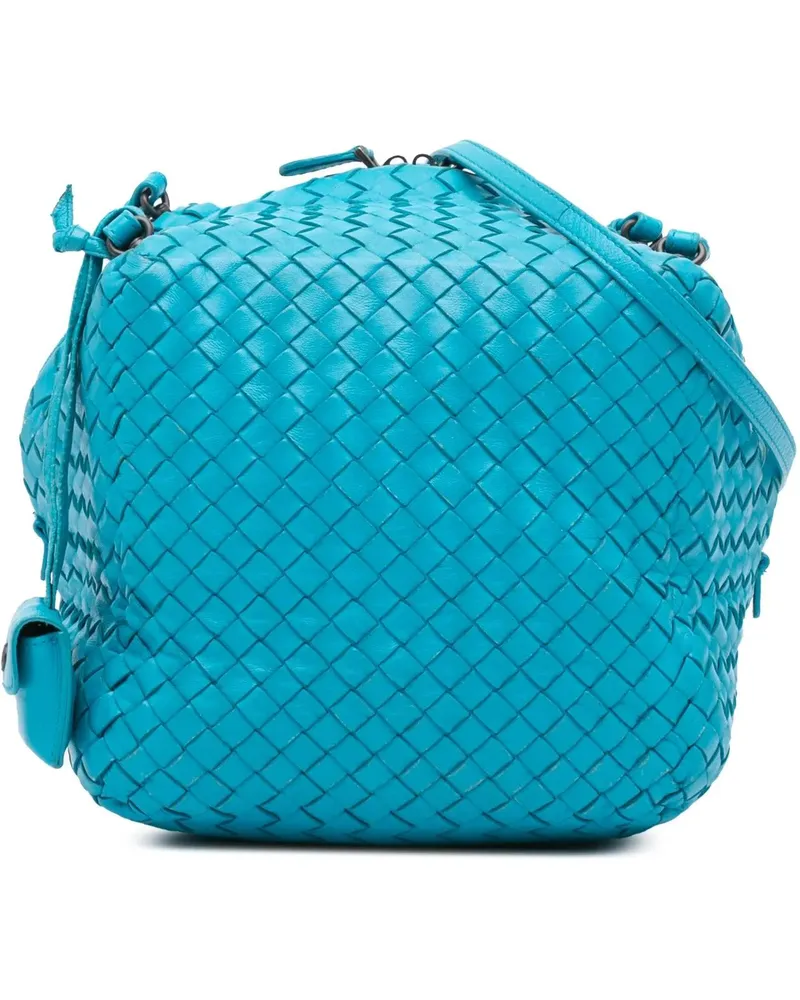 Bottega Veneta Hobo Bags Nappa Intrecciato Cube Crossbody blau Blau