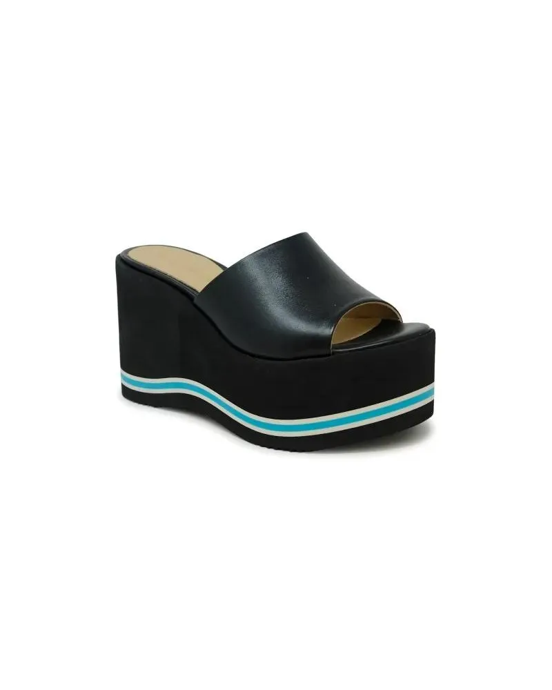 Paloma Barceló Sandalen Black Leather Leto Wedge Sandals schwarz Schwarz