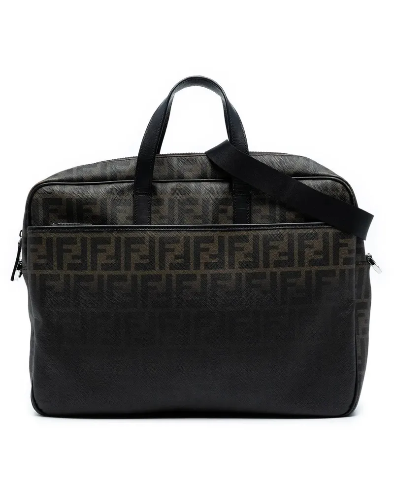 Fendi Crossbody Bags Zucca Coated Canvas Business Bag braun Braun