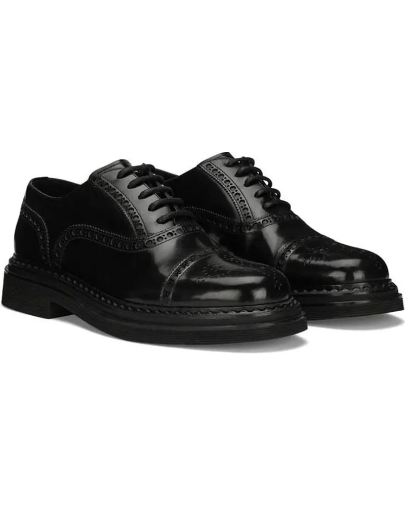 Dolce & Gabbana Brushed Calfskin Oxfords schwarz Schwarz