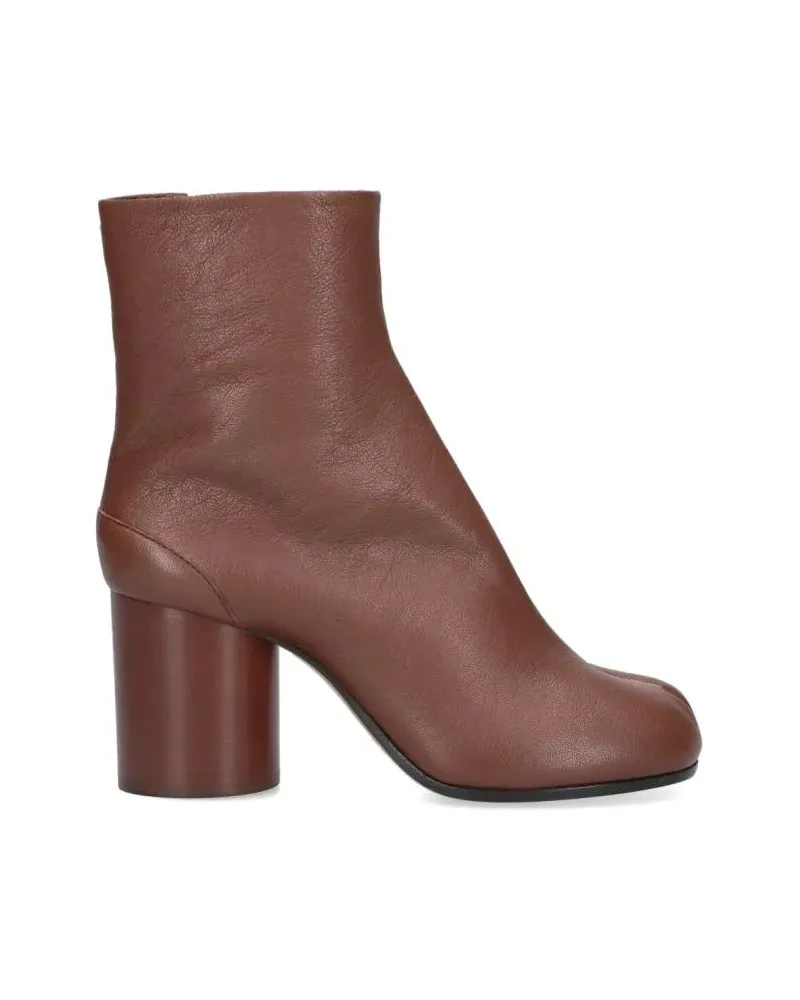 Maison Margiela Stiefel Split-Toe Brown Leather Ankle Boots braun Braun