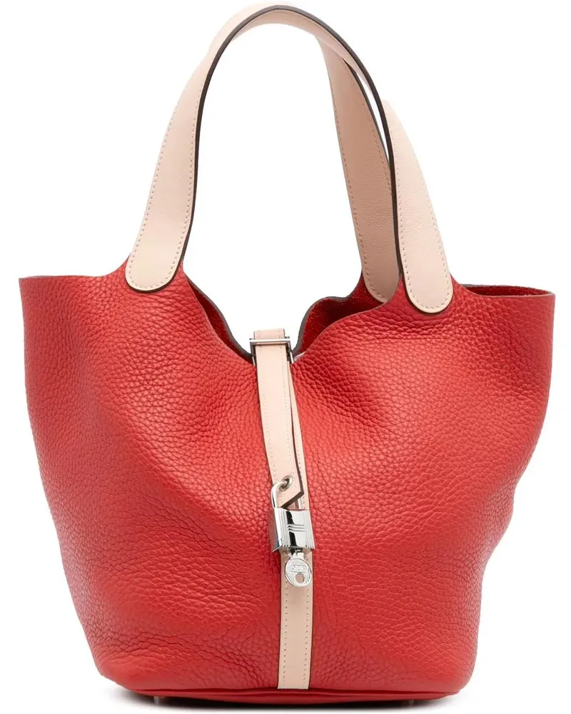 Hermès Crossbody Bags Bicolor Clemence and Swift Picotin Lock 22 rot Rot