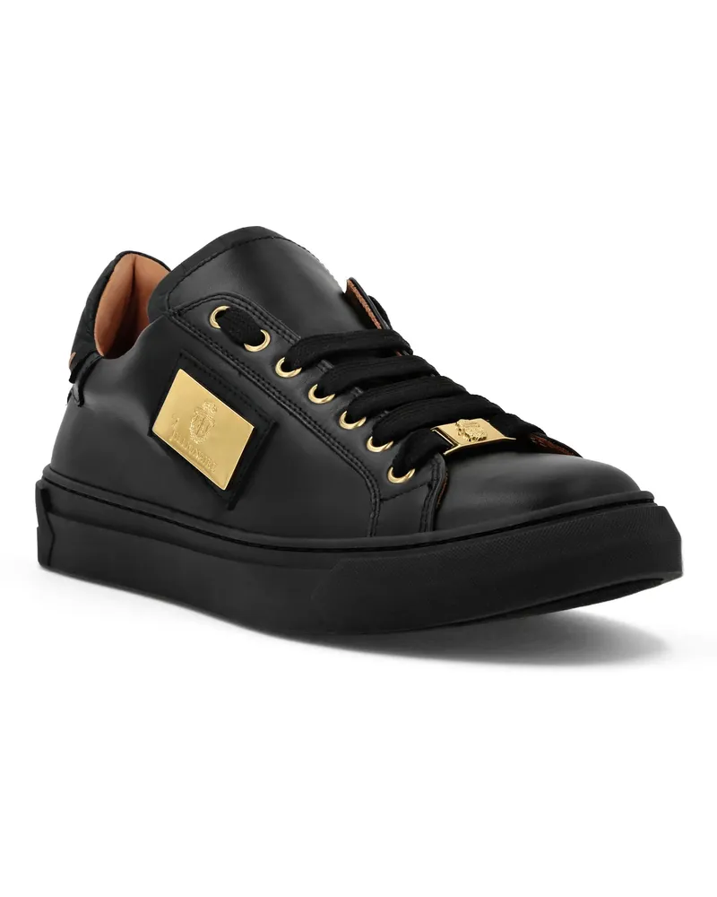 Billionaire Low-Top Sneaker Low-Top Turnschuhe Crocco Print schwarz Schwarz