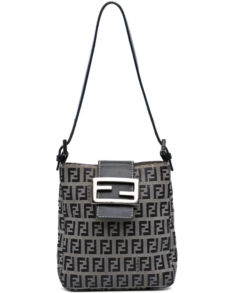 Fendi Hobo Bags Zucchino Canvas Shoulder Bag grau Grau