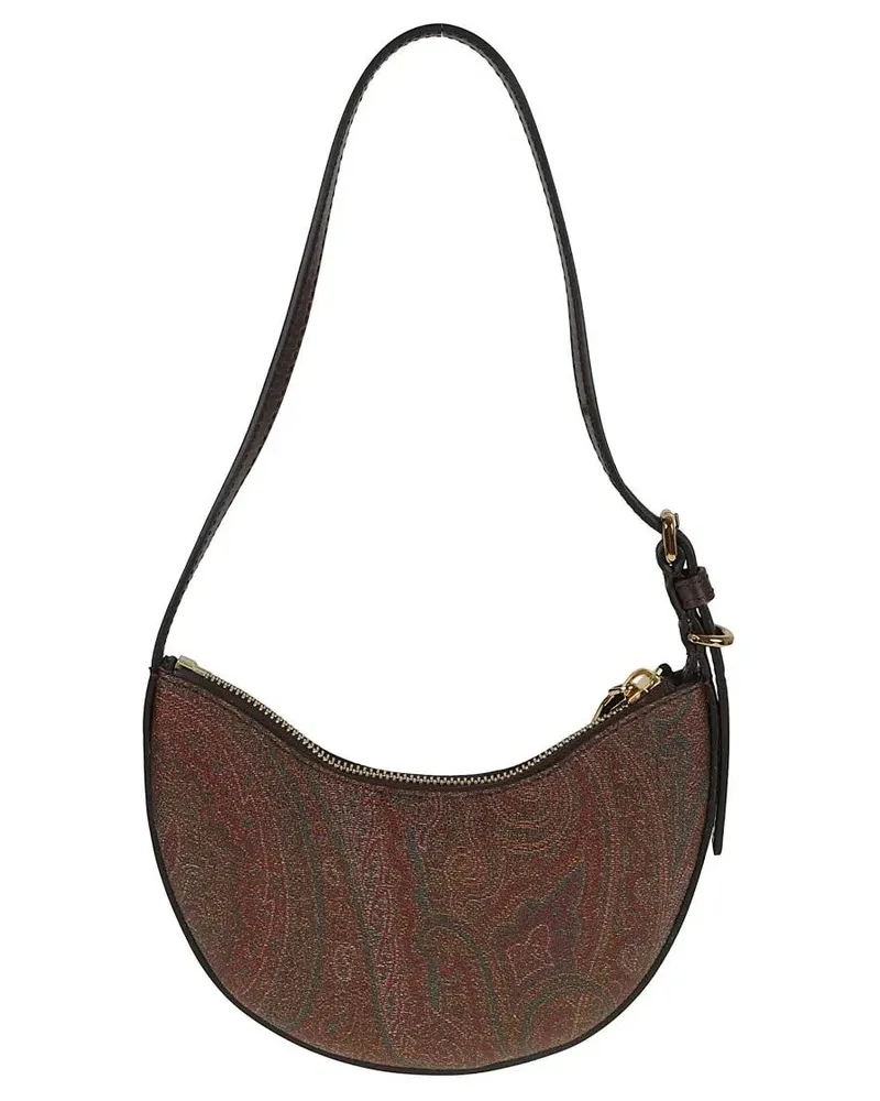 Etro Hobo Bags Crescent-Shaped Handbag With Rich Paisley Pattern braun Braun