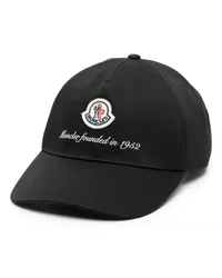 Moncler Mützen Black Cotton Cap Schwarz