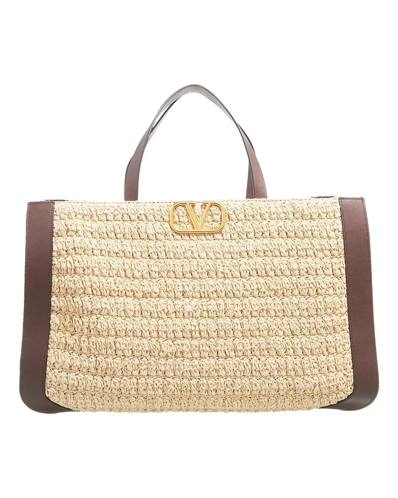 Valentino Garavani Tote V Logo Signature Tote Bag Beige