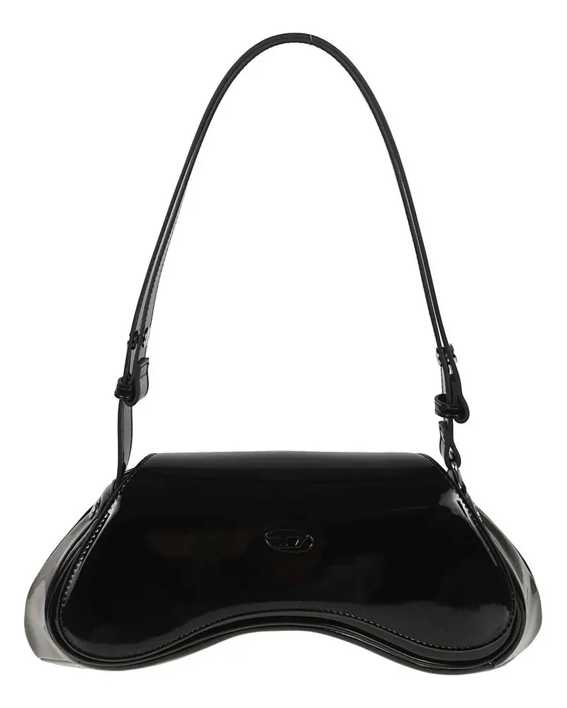Diesel Hobo Bags Sinuous High-Gloss Crossbody Bag schwarz Schwarz
