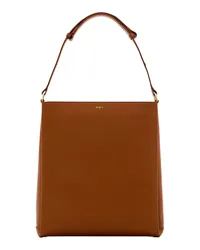 PLAN C Tote Shopper Leather Bag Braun